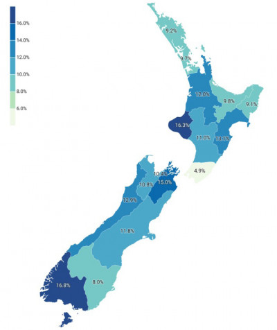 Map of New Zealand advanced manufacturing