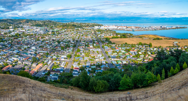 Photo overlooking Nelson from a hill.