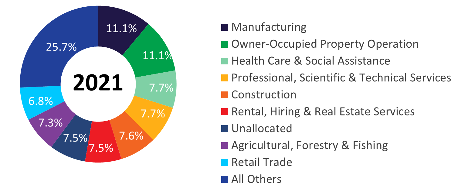 Pie graph: Proportion of GDP in 2021