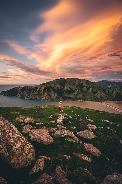 Photo of Cable Bay from the top of a hill