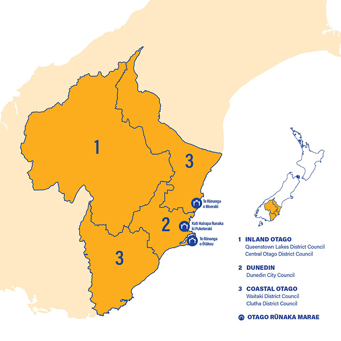 otago sub regions runaka rohe map