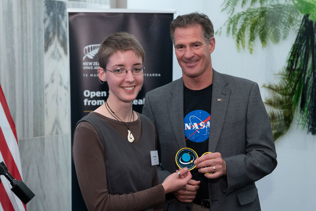 NASA intern Rose Swears with US Ambassador Scott Brown