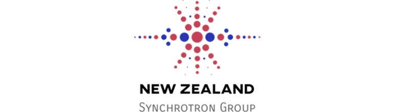 New Zealand Synchrotron Group logo of red and blue dots in the shape of a large asterisk