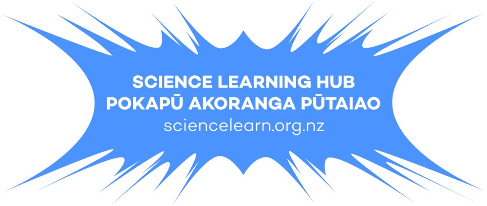 Logo featuring the words Science Learning Hub Pokapū Akoranga Pūtaiao sciencelearn.org.nz