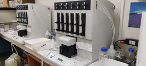 3.	Machines automatically processing water samples for analysis