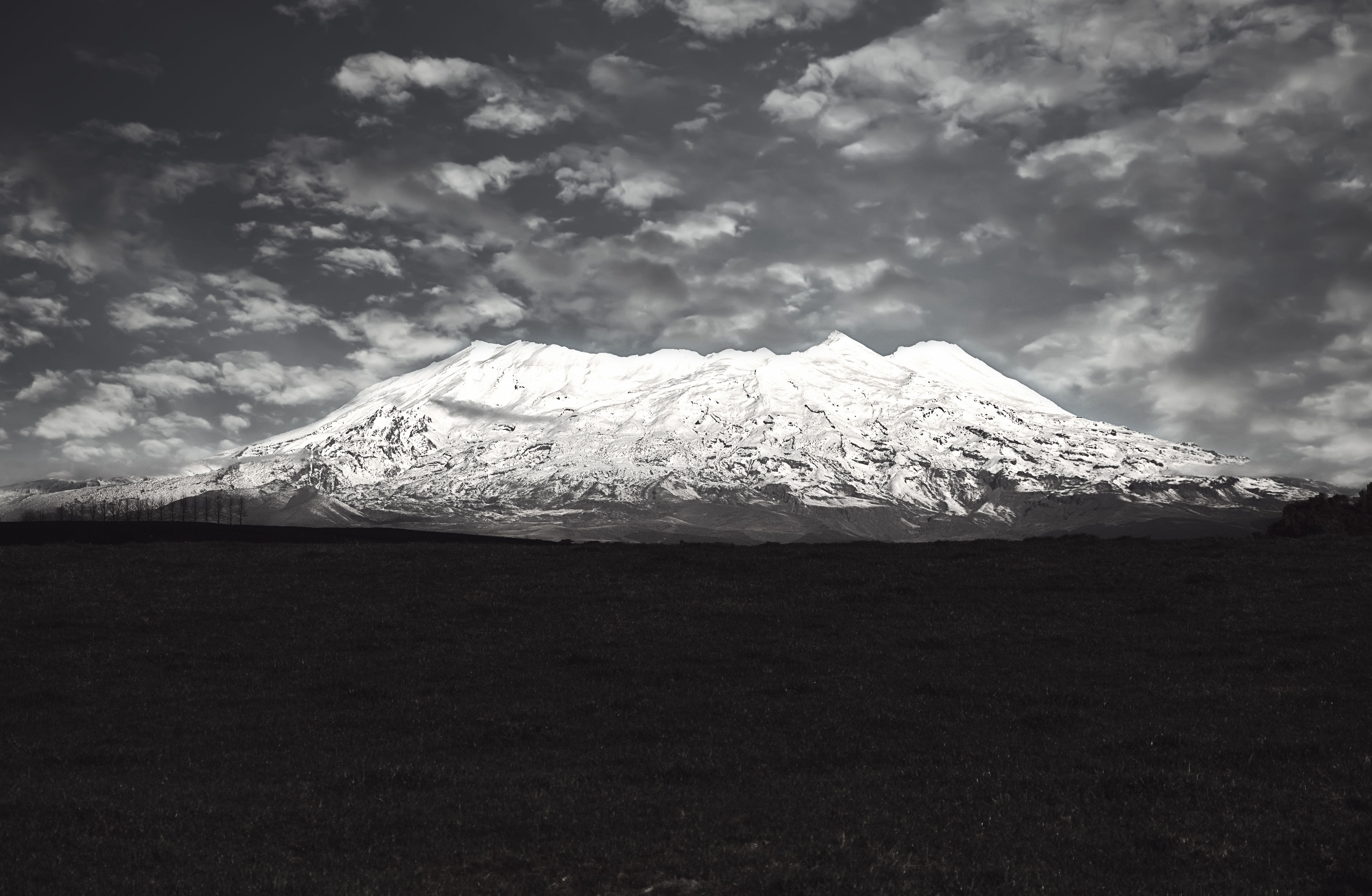 Mount Ruapehu covered in snow.