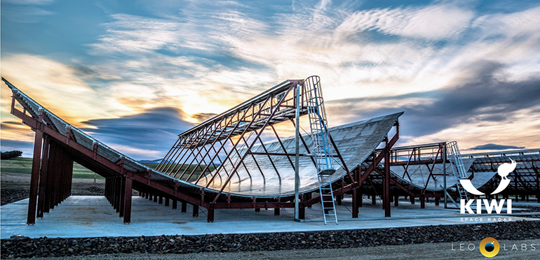 Picture of the newly built Kiwi Space Radar in Naseby, Central Otago. Credit: LeoLabs