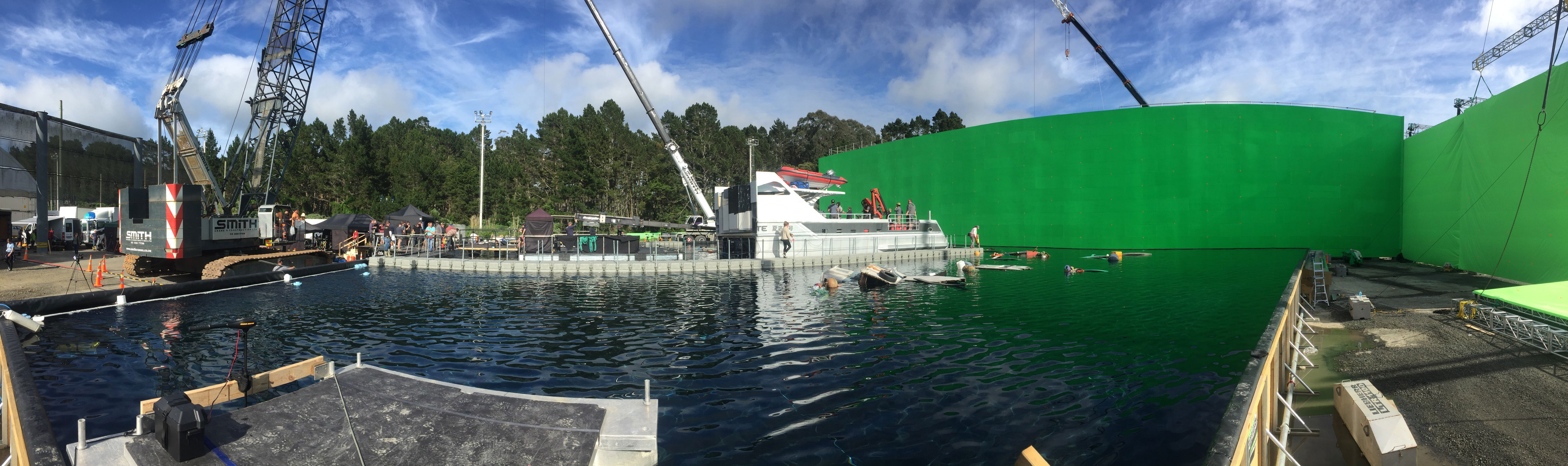 Kumeu Film Studios outdoor water tank.