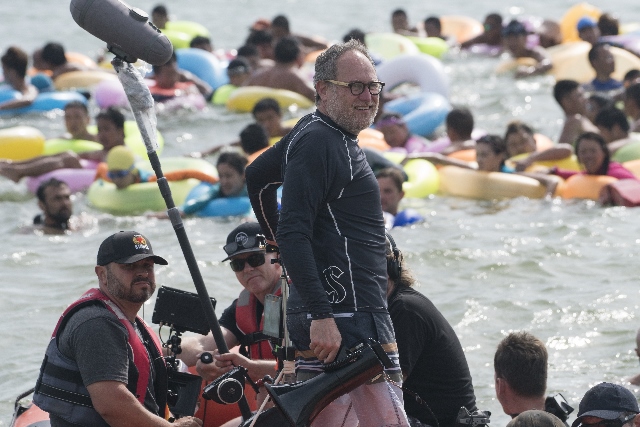 Director Jon Turteltaub filming on the set of ‘The Meg’